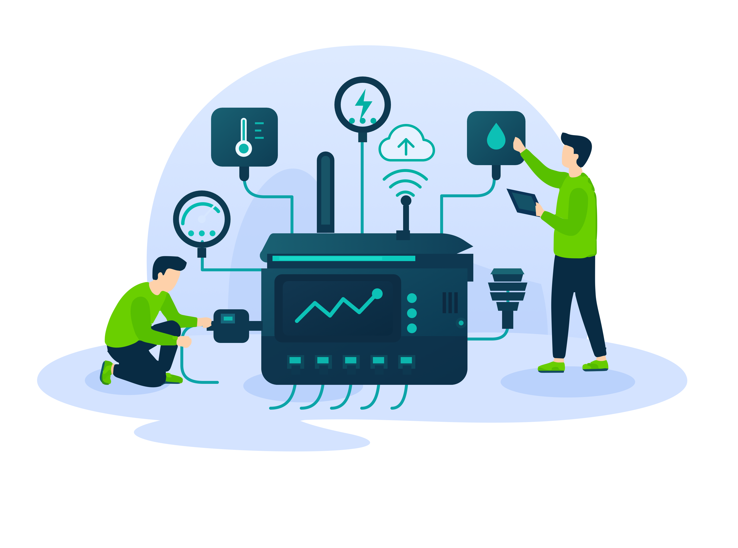Ilustrace služby IoT měření a monitoring